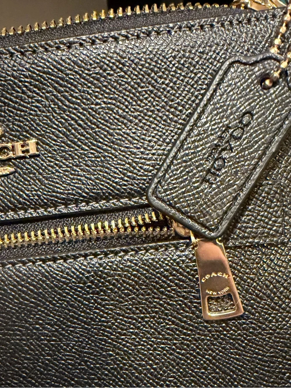 Coach Black Mini Rowan File Bag with Gold Hardware